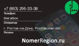 Кто звонил с 8632963338 - регион и оператор